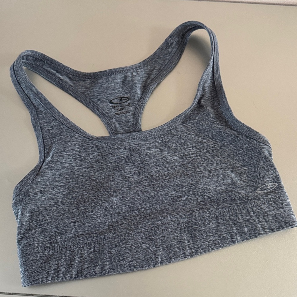 Seamless Charcoal Racerback Sports Bra - Performance Comfort
